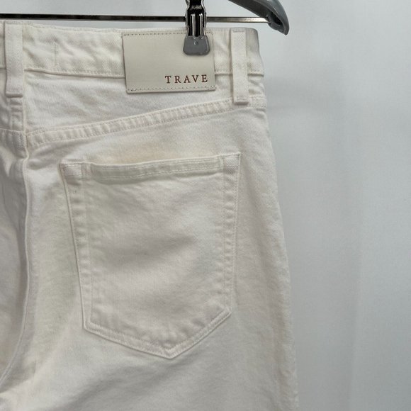 TRAVE Women's Colette Kick Flare Jeans in White Denim with Raw Hem sz 30 NWT - Picture 4 of 8